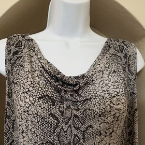 Vintage bcbg exclusively for Nordstrom dress L snake pattern midi ‎ sleeveless